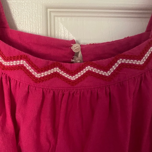 Loft pink hot flare embroidered baby doll tank - Picture 4 of 4